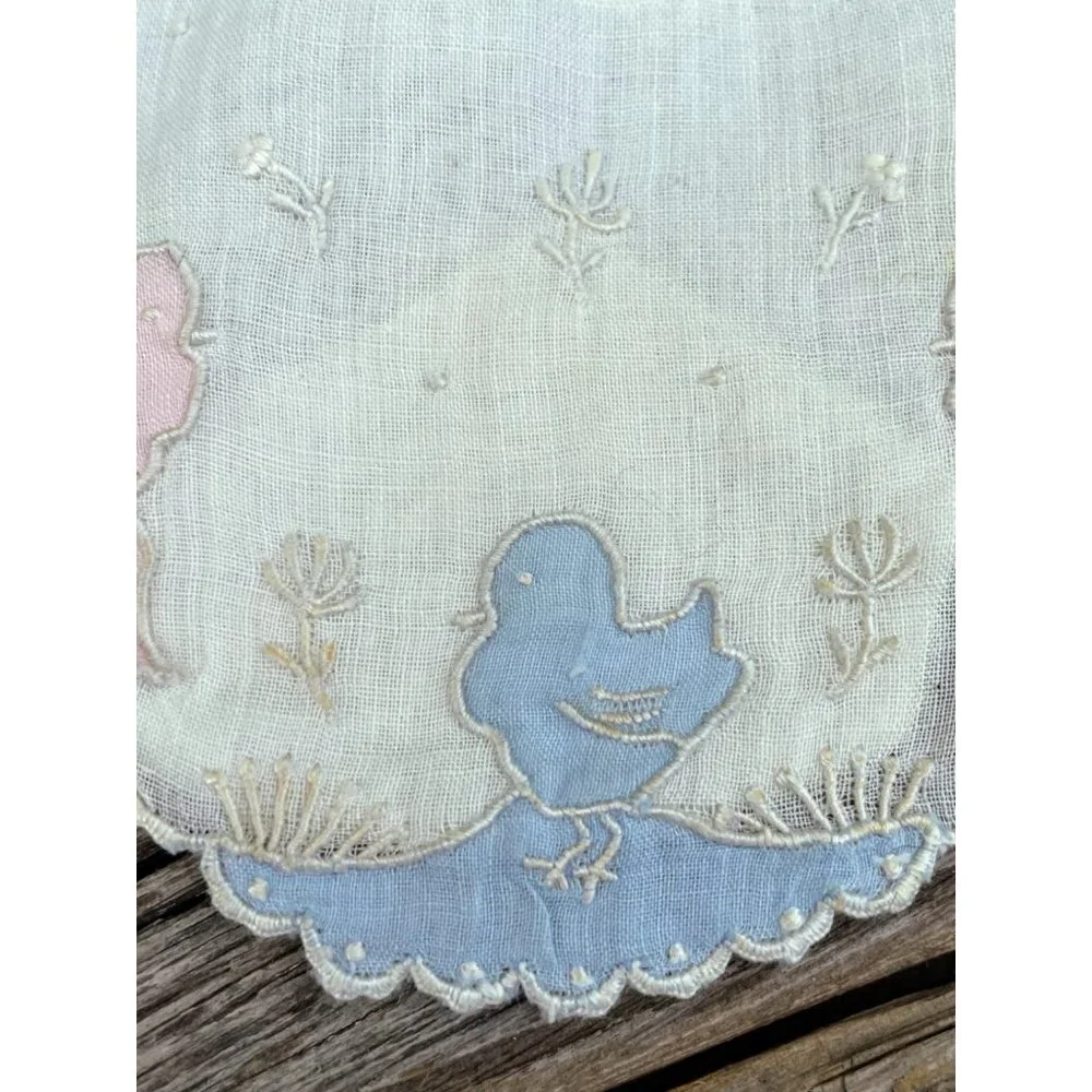 Antique 1930s Baby Bib Lot Linen crochet Lace Embroidery